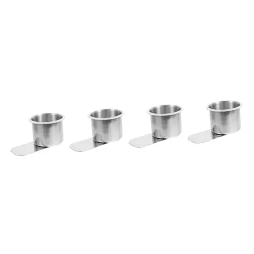 Produktbild: Amosfun 4 Stück Untersetzer aus Edelstahl Becherhalter für Pokertische Trinkbecherhalter Getränkehalter für Wasserbecher Poker Tisch Zubehör Flaschenvorrat Trinken kann Stehen