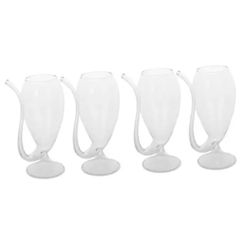 Produktbild: Amosfun 4 Stück Vampirkelch Saftbecher Wein Trinkbecher Margarita Saftbehälter Portweingläser saftglas Kreatives Cocktailglas Whiskybecher Weinbecher im Röhrenstroh-Design Haushaltsgläser