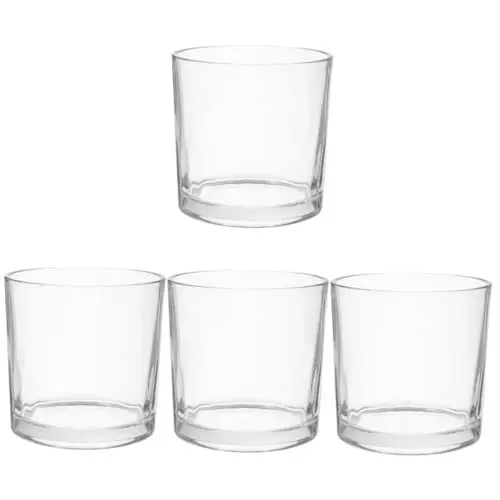 Produktbild: Amosfun 4 Stück Vase Spender künstlich Teelicht klare Kerzenhüllen Zylinder Hortensie Kreative Dekoration Tischdekoration Hurrikan-Kerzenhalter Kerzenschirme für zu Hause Glas Transparent