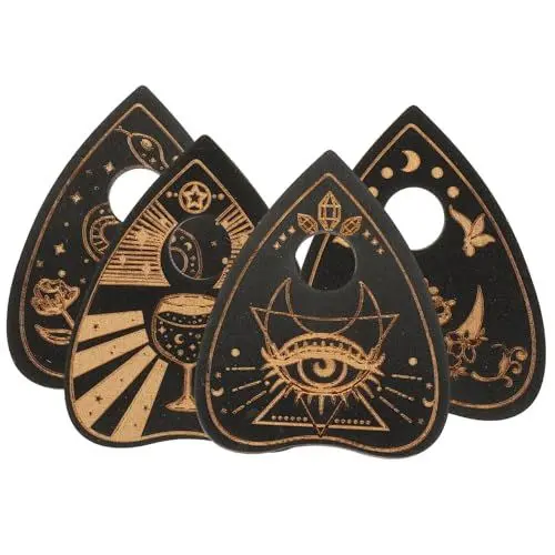 Produktbild: Amosfun 4 Stück Weissagungs-informationstafel Zarter Tarothalter Orakel-kartenständer Tarot-aufbewahrungshalter Desktop-tarot-zubehör Halterung Für Tarot Geschnitztes Brett Pappel Black