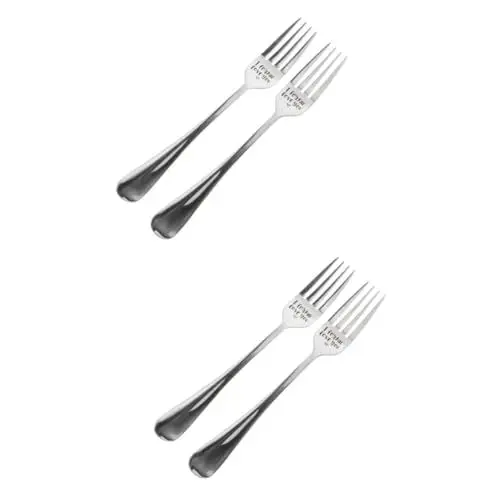 Produktbild: Amosfun 4 Stück kreuzen Vorspeisen-Dessert-Gabeln zum Servieren von Speisen Utensilien Bausatz dessertgabeln Die Dessertgabel Besteck Paar Gabeln Essgeschirr Rostfreier Stahl Silver