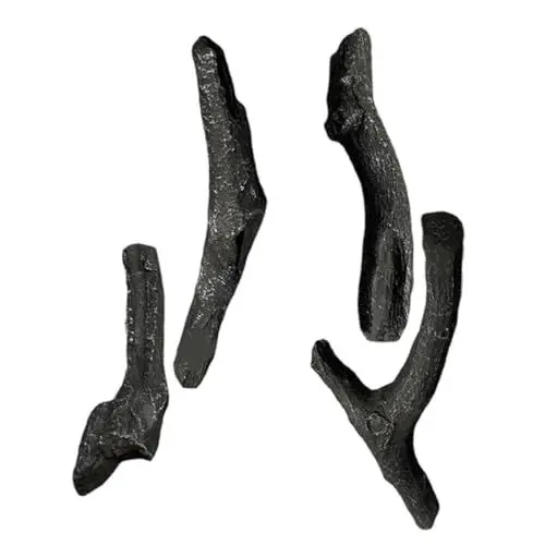 Produktbild: Amosfun 4 Stück simulierte Holzkohle Ornament Weihnachtskamin-Kohledekoration Wohnkultur Weihnachtsdekorationen Modelle Holzkohle-Statue Harzkohle Miniatur Zubehör Fo Tan Säule Skulptur