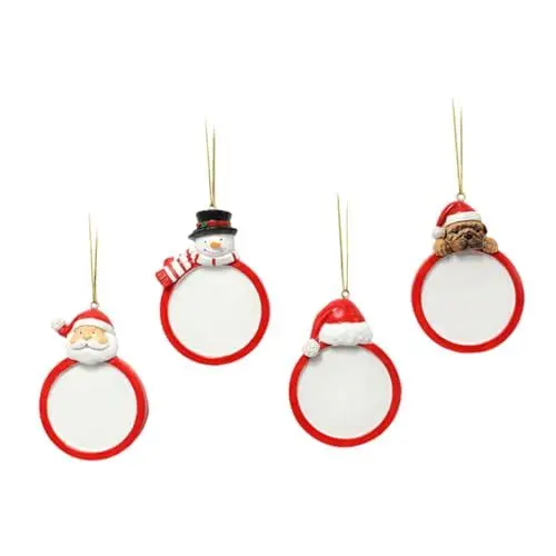 Produktbild: Amosfun 4 weihnachtsdeko Weihnachten zum Aufhängen weihnachtliche Christbaumschmuck rote Ornamente Weihnachtsbaumanhänger Weihnachtsbaumdekoration leer Geschenk