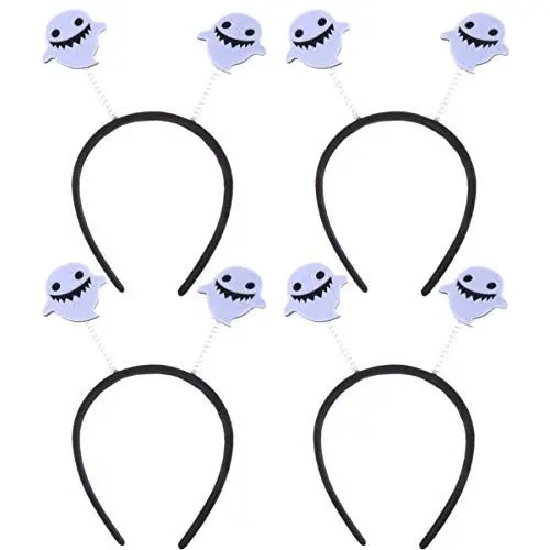Produktbild: Amosfun 4 x Halloween-Haarbänder für Kinder, Mädchen, fett, Geister, Haarreif, Haarzubehör für Kinder