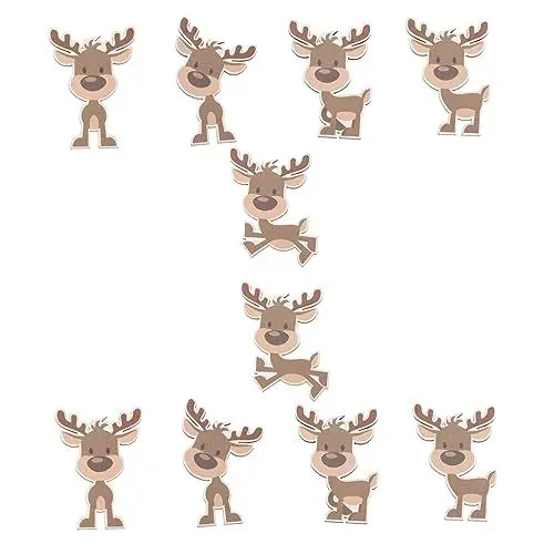 Produktbild: Amosfun 50 Stück Elch Charme Rentier Dekoration Weihnachtsschmuck weihnachtsdeko Weihnachtsbaum zum aufhängen Weihnachtsbaum-Hirsch-Anhänger Weihnachtsfeier elch anhänger Holz Brown