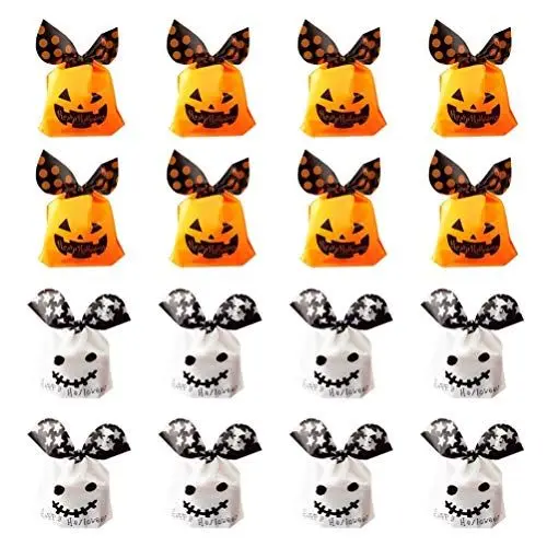 Produktbild: Amosfun 50 Stück Halloween Candy Bag Kordelzug Trick Or Treat Bag Candy Box Gunst Tasche Goodie Bag Beutel Party Gunst für Kinder Halloween Party Liefert