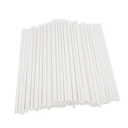 Produktbild: Amosfun 50 Stück Lutscherstangen Aus Papier 4 Mm Durchmesser Weiße Kuchenstäbchen Lutscherherstellungswerkzeuge Für Geburtstagspartys