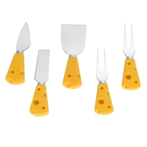 Produktbild: Amosfun 5St Obstbesteck Dessertbesteck Käsebesteck Käsemesser Geschirr zum Nachtisch Geschirr für Obst Yellow