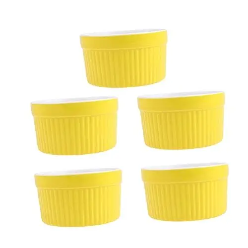 Produktbild: Amosfun 5St Reisschale aus Keramik kochgeschirr wohnungsdeko Lebensmittelecht nachtischschalen Auflaufförmchen backen Gewürze Auflaufförmchen Auflaufform Kleine Schüssel Backschalen Yellow