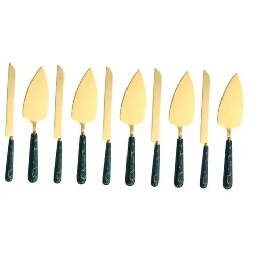 Produktbild: Amosfun 5 Sätze Kuchenspatel-Set pizzaschneider Pizza Tools Tortenmesser mit Kerben Backwerkzeug Party-Tortenheber Dekor tragbare Schneidegeräte Werkzeug zum Backen von Käse Edelstahl