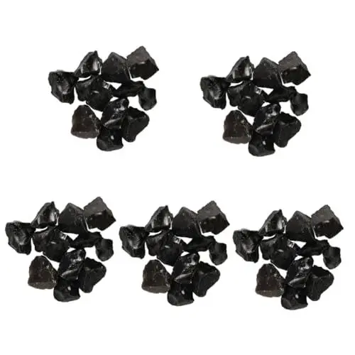 Produktbild: Amosfun 5 Stück 1 Obsidian Rohstein Rohkristalle Lose Dekorative Kristalle Natürlicher Roher Obsidian Natürlicher Obsidian Roher Obsidian Kies Obsidian Stein Roher Stein Grobe