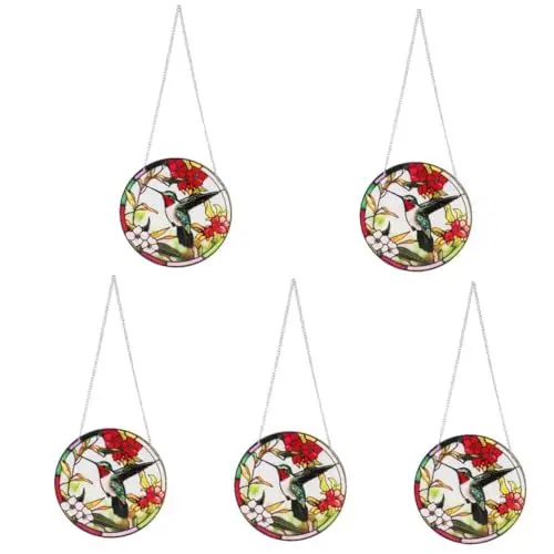 Produktbild: Amosfun 5st -fensterdekoration -haustürschild -Nest Glockenspiel Ameisengraben Windspiel Futterspender Aufkleber Vogel Wandkunst Vogel- Vogelfütterer Acryl