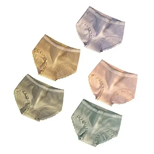 Produktbild: Amosfun 5Pcs Frauen Baumwolle Unterhose Atmungsaktive Unterhose Komfortable Dreieck Hosen