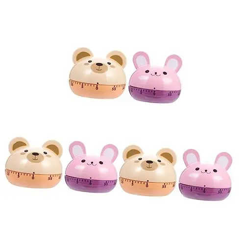 Produktbild: Amosfun 6 STK Cartoon-Timer Erinnerungstimer Küche Kinderwecker tierischer kochtimer mechanische Zeitschaltuhr eieruhr kinderuhren schöner Kochtimer Countdown-Timer in Cartoon-Form Abs