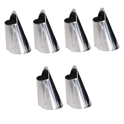 Produktbild: Amosfun 6 STK Schälwerkzeuge für Nuss Trennfingerschneider Daumenschneider für den Garten Schnittschutz für die Finger Cracker Kochfinger Fingerschutz schneiden Kiefernwerkzeuge Silver