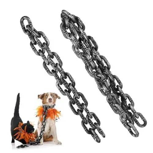 Produktbild: Amosfun 6 STK Simulation Große Eisenkette Gefälschte Halloween-Ketten Partytrick Halloween-gefängnisketten Halloween-Kette Aus Kunststoff Säule Standbeine Körper Kunststoffkette Plastik