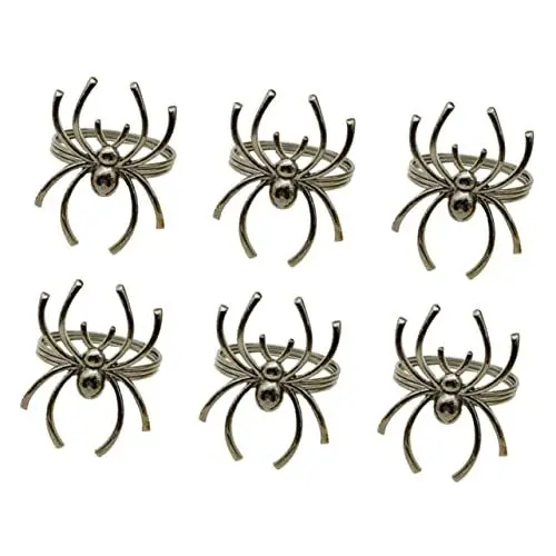 Produktbild: Amosfun 6 STK Spinne Serviettenring Halloween Dekoration Halloween-Dekoration Halloween-Hochzeitsdekorationen Serviettenring für Restaurant Krippendekor Halloween-Serviettenschnallen Black
