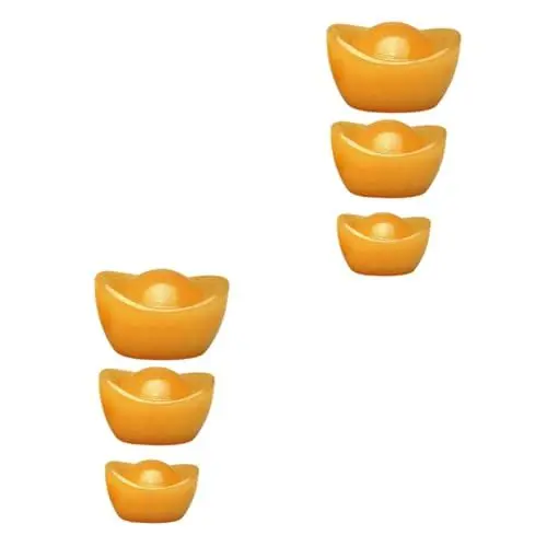 Produktbild: Amosfun 6 STK Topas Barren Japanisches Spielzeug Verzierung in Form Eines Goldbarrens Günstig Dekoration Für Zu Hause Desktop Barren Chinesischer Reichtum Barren Jadefigur Reis Topas