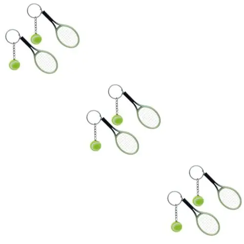 Produktbild: Amosfun 6 STK schlüsselanhänger Kinder schlüsselanhänger für Kinder Tennis Schlüsselhalter lustiger Schlüsselanhänger Fußballgeschenke Mini-Schlüsselanhänger Schlüsselbund kugelförmig Mann