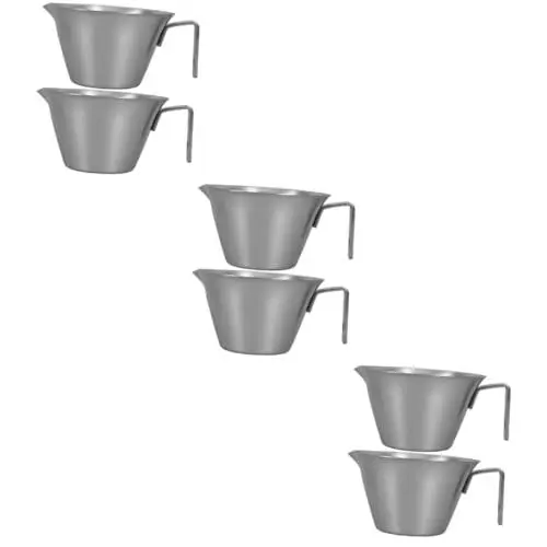 Produktbild: Amosfun 6 Stk Extraktionsbecher Aus Edelstahl Espressotassen Gewürzsaucenbecher Tasse Mit Espresso-ausguss Zubehör Für Espressomaschinen Espresso-messbecher Trinkbecher Rostfreier Stahl