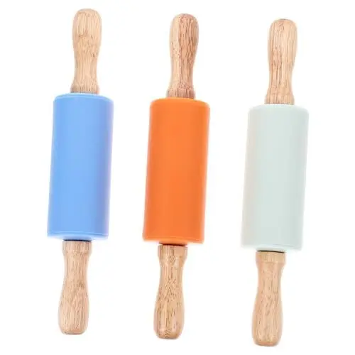 Produktbild: Amosfun 6 Stk Kinder Nudelholz Rollstock Backrolle Teigrollenstift Backteigroller Für Kinder Minirollen Kinder Rollen Nudelholz Mit Antihaftbeschichtung Antihaft Nudelholz Hölzern