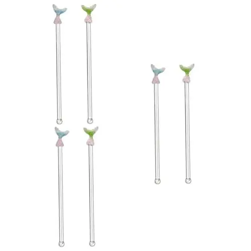 Produktbild: Amosfun 6 Stk Meerjungfrau Rührstäbchen kaffeerührer kaffeezubehör accessories sticks Bar-Mixer Fruchtcocktail Rührstäbchen für Tee Rührstäbchen für Obst Glas Transparent