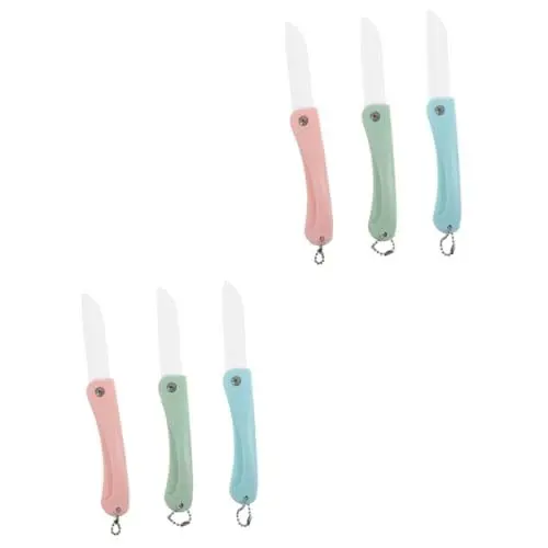 Produktbild: Amosfun 6 Stk Obstschneider aus Keramik gemüsemesser speckmesser falzmesser klapp cuttermesser keramik messer gemüseschäler obsthäcksler Keramikmesser Schälmesser Keramik faltbar