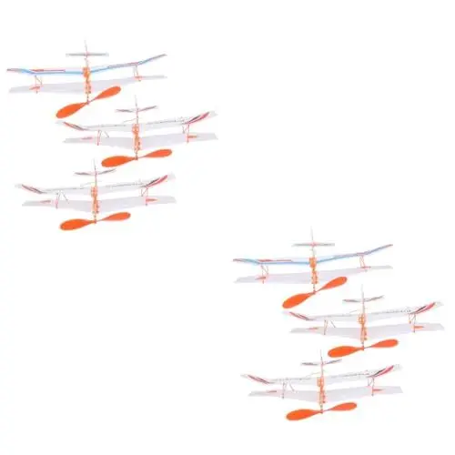 Produktbild: Amosfun 6 Stück Gummiband Doppeldecker Kinderspielzeug Segelflugzeug Flugzeuge Spielzeug Flugzeugmodell Kinder Kinderspielzeug Kinder Rennflugzeugmodell Kinder Lernspielzeug