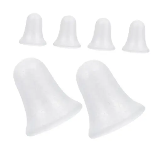 Produktbild: Amosfun 6st Blase Glocke Weihnachtsglocke Anhänger Kugel Aus Polystyrol Weihnachtsglöckchen Jingle Bells Masse Glöckchen Zum Basteln Glockenverzierungen Selber Machen Weiß Schaum