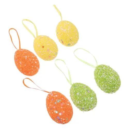 Produktbild: Amosfun 6st Osterei-anhänger Ostereier Zum Aufhängen Hängende Verzierung Der Osterszene Hängende Osterdekoration Osterei-dekorationsset Osterdeko Zum Aufhängen Osterei-Dekorationen Schaum