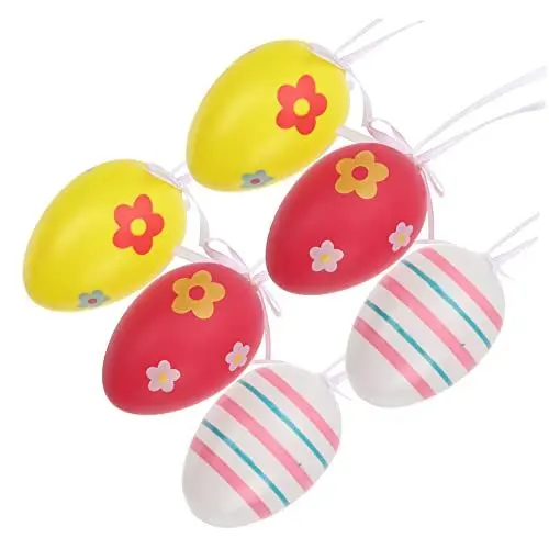 Produktbild: Amosfun 6stücke Teiliges Osterei Hängedekoration Für Ostern Bunte Leichte Pendants Für Festtags Und Wohnraumdekoration Für Partys Geschäfte Und Restaurants
