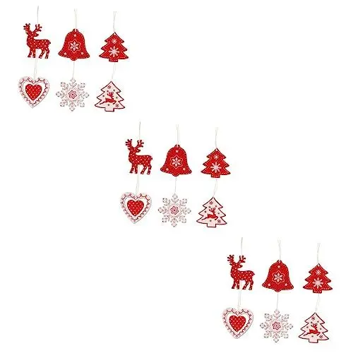 Produktbild: Amosfun 72 STK Hausschmuck Weihnachtsdekoration Weihnachtsverzierungen Hölzern Requisiten Haushalt