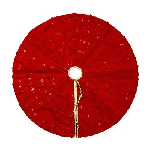 Produktbild: Amosfun 80cm Weihnachtsbaumdecke Baumdecke Baummatte Christbaumdecke Weihnachtsbaum Rock Tannenbaum Matte Weihnachtsbaumschmuck Schutz vor Tannennadeln - Rot