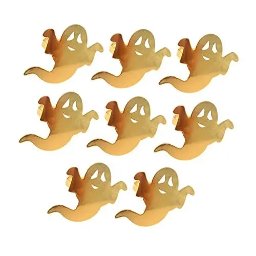 Produktbild: Amosfun 8 Stücke Halloween Geist Serviette Metall Serviette Schnallen Für Dekorationen Scary Ghost Werfen