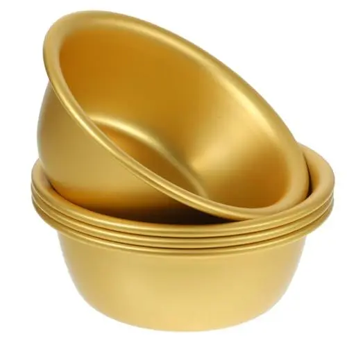 Produktbild: Amosfun 8 Stk Schüssel Reiswein für den einzug instant noodle bowl instant nudeln bowl Mini-Weingläser Runde Reisschale Schale für Wein koreanische Schüssel Aluminium Golden
