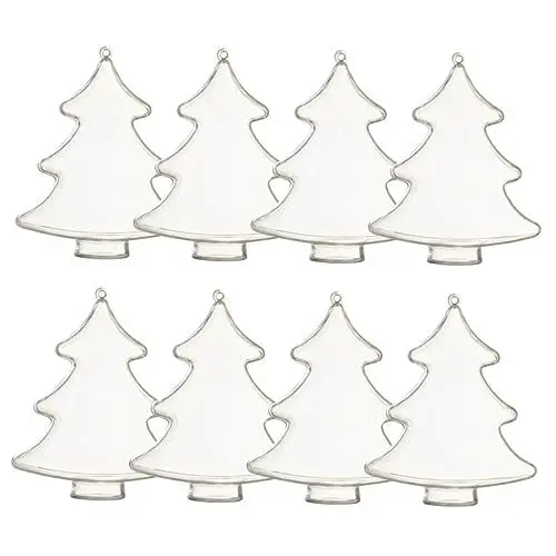 Produktbild: Amosfun 8 Stück Weihnachtsbaum Dekorationskugeln Durchsichtig Party Ornamente Kugel Transparente Weihnachtskugeln Hängende Weihnachtskugeln Christbaumkugeln Weihnachtsdekoration