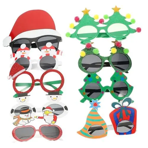 Produktbild: Amosfun 9St Weihnachtsbrille Weihnachtsfeier Brillen Gefälligkeiten für Weihnachtsfeiern kinderferngläser weihnachtsmotiv Brillengestelle für Weihnachten weihnachtsfeier liefert Plastik