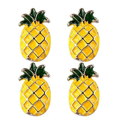 Produktbild: Amosfun Ananas-Brosche, 4 Stück, modische schöne Ananas-Brosche, kreative Anstecknadel, Accessoire, Schmuck, Legierung, Brosche für Frauen und Mädchen