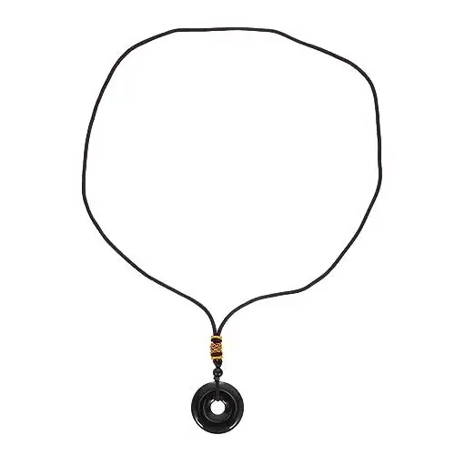 Produktbild: Amosfun Anhänger Aus Kristallstein Kristallschmuck Damenschmuck Chinesische Deko Jade-donut-halskette Donut-anhänger Aus Jade Halskette Für Männer Retro-stein-halskette Zartes Steindekor