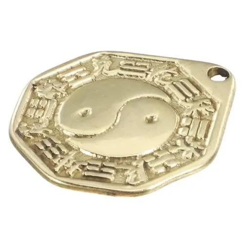 Produktbild: Amosfun Bagua-spiegelornamente Einzugsgeschenk Wandspiegel Anhänger Spiegeldekoration Tempeldekoration Innendekoration Metallspiegel Spiegelverzierung Hängende Verzierung Messing Golden