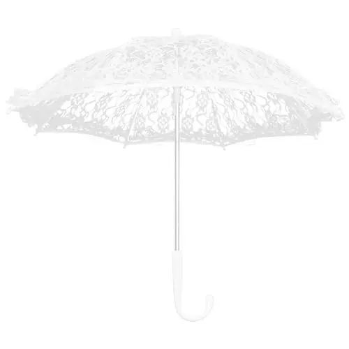 Produktbild: Amosfun Blumenförmiger Regenschirm Sonnenschirmschirm Stickerei-Regenschirm Prinzessin Spitze Schirm Romantische Spitzenschirm Teeparty-Regenschirm Gotischer Blumenschirm Braut Mädchen