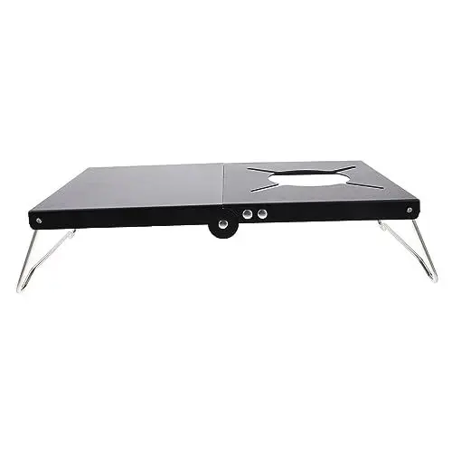 Produktbild: Amosfun Camping Kleiner Tisch Kleiner Campingtisch Campingmöbel Minitisch Picknicktisch Klapptisch Klappbarer Campingtisch Grilltisch Lagertisch Faltbar Camping-ausrüstung Rostfreier Stahl