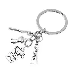 Produktbild: Amosfun Kreativer SchlüSselanhäNger ZahnbüRste Zahnpasta - Einzigartiges Zierde FüR ZahnäRzte Und Dentalhygieniker - Silber, Zinklegierung, 7.2 X 2.9 X 0.3 Cm
