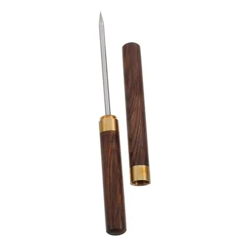 Produktbild: Amosfun Edelstahl-eispickel Mit Sicherheitsabdeckung, Eishacker, Eismeißel, Eiswürfel-schleifwerkzeug, Eisbrecher, Tragbares Eiswerkzeug Mit Holzgriff Für Barkeeper, Bar, Bankett