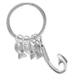 Produktbild: Amosfun Fisch Schlüsselanhänger Angelhaken Angeln Anhänger Vatertag Fischer Geschenk Freund Papa Mann Geburtstagsgeschenk (Stil 3)
