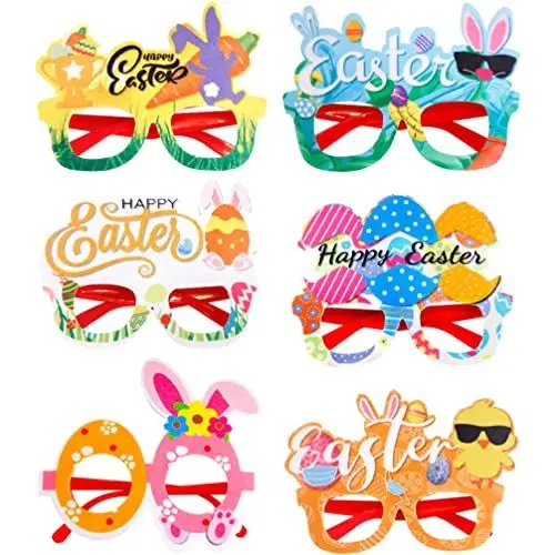 Produktbild: Amosfun Kinderparty-Brille Osterbrillen Kindergläser 6pcs Dekorative Party dekoratives Rahmen Osterglas Rahmen Festliches Schminkbrille Ostern Brille Gefälligkeiten Für Sommerpartys