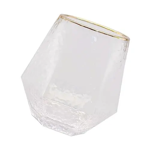 Produktbild: Amosfun Glas Saftgläser Klarer Becher Klare Teetassen Wasserbehälter Klarer Kaffeebecher Saftbehälter Kaffeetasse Weingläser Ohne Stiel Weingläser Becher Klarer Behälter Bierkrug Golden