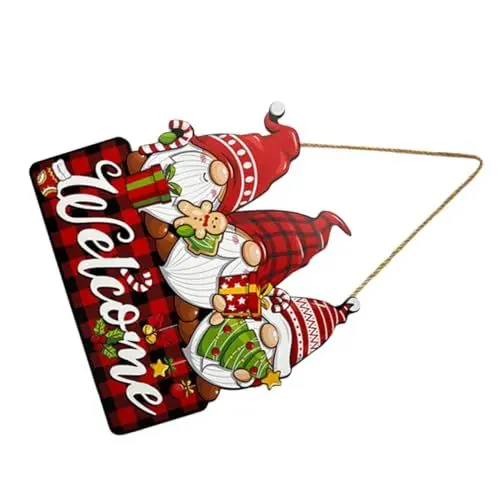 Produktbild: Amosfun Gnom-weihnachtsdekorationen Weihnachtszwerg Türschild Weihnachts-willkommensschild Hängedeko Schild Saisonale Gnomenschilder Weihnachtsbaum Hängen Tür Hängt Holz Weihnachten