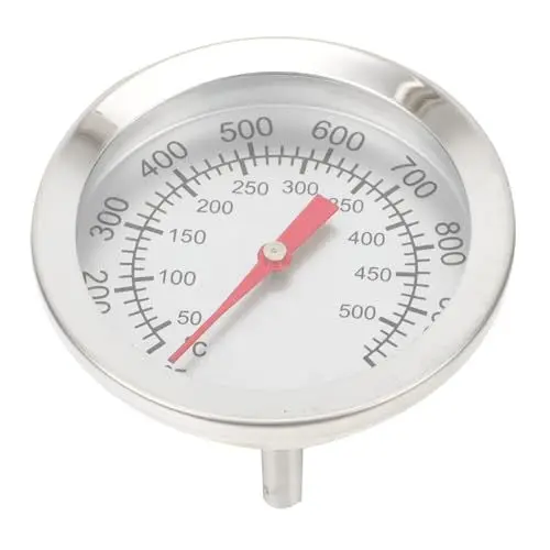 Produktbild: Amosfun Grillthermometer Fleisch für den Ofen Backofen-Thermometer Grilltemperaturanzeige Küchenthermometer Pizzaöfen für draußen BBQ-Thermometer Bratenthermometer Grillzubehör Metall Weiß