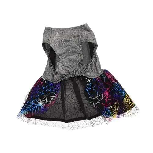 Produktbild: Amosfun Halloween-Kleid Für Haustiere Hund Hexenkleid Halloween-haustierkostüm Halloween-hundekleid Halloween-kostüm Für Haustiere Halloween-katzenkleid Kostüme Zubehör Spinne Polyester